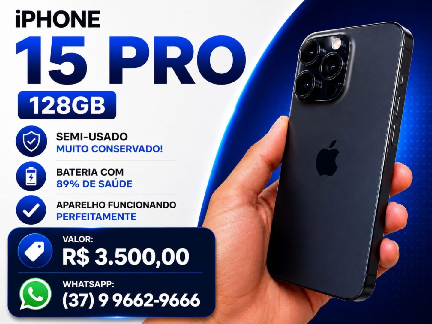📱 VENDE-SE – iPhone 15 Pro 128 GB