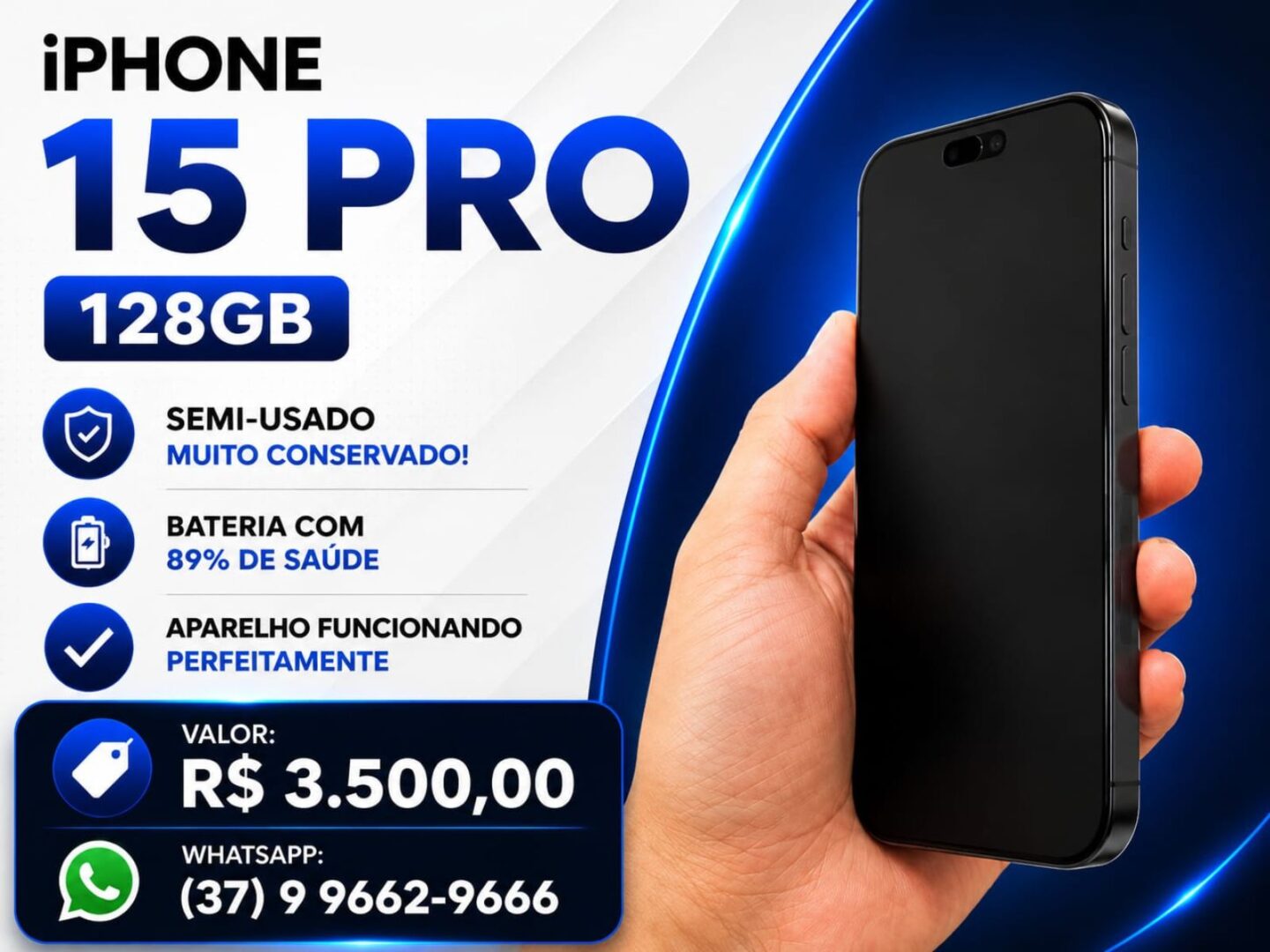 📱 VENDE-SE – iPhone 15 Pro 128 GB