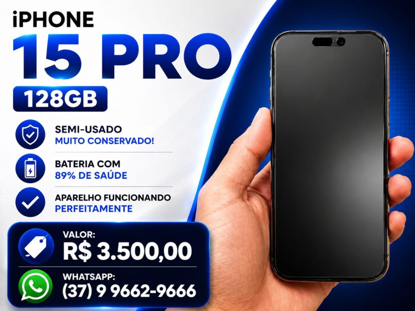 📱 VENDE-SE – iPhone 15 Pro 128 GB